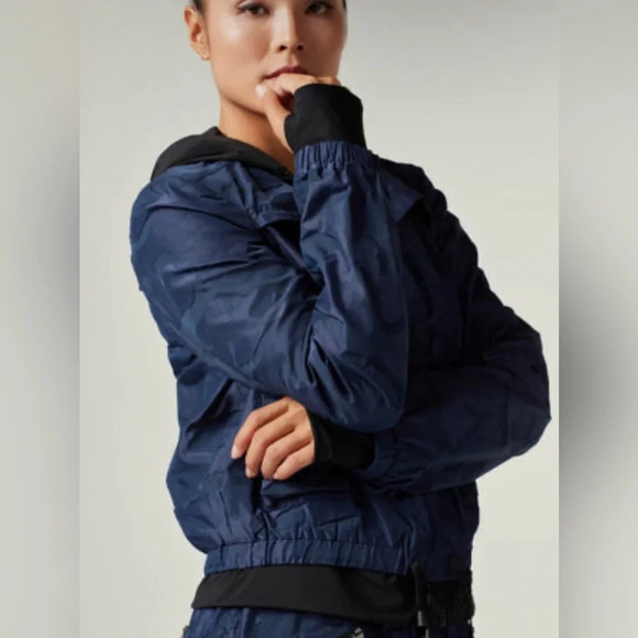 blanc noir Jackets & Blazers - Luxury Blanc noir navy pullover hoodie jacket sleek chic y2k coastal core